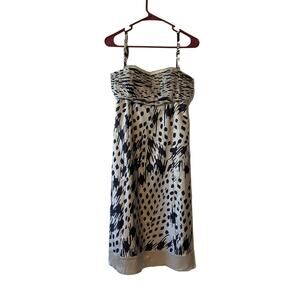 Ted Baker Dali Print 100% Silk Strappy Dress Padded Chest Women's Size 2